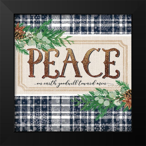 Peace Black Modern Wood Framed Art Print by Pugh, Jennifer