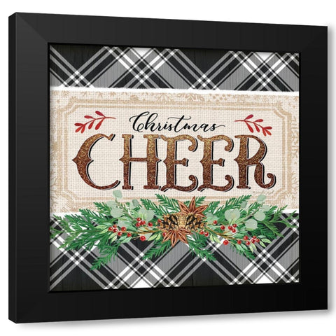 Christmas Cheer Black Modern Wood Framed Art Print with Double Matting by Pugh, Jennifer