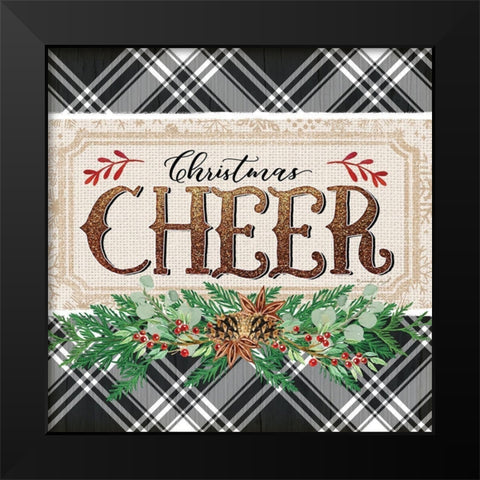 Christmas Cheer Black Modern Wood Framed Art Print by Pugh, Jennifer