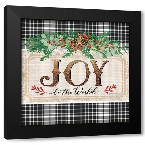 Joy to the World Black Modern Wood Framed Art Print with Double Matting by Pugh, Jennifer