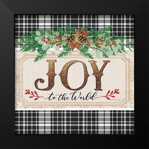 Joy to the World Black Modern Wood Framed Art Print by Pugh, Jennifer