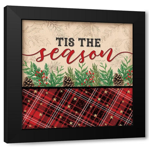 Tis the Season Black Modern Wood Framed Art Print with Double Matting by Pugh, Jennifer