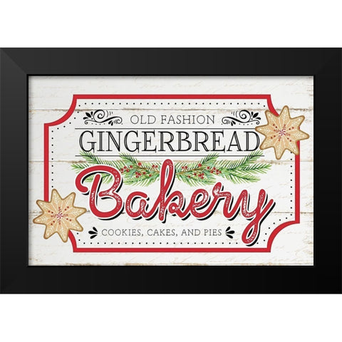 Gingerbread Bakery Black Modern Wood Framed Art Print by Pugh, Jennifer