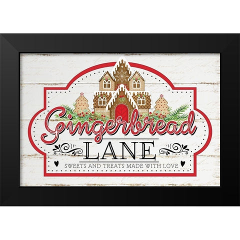 Gingerbread Lane Black Modern Wood Framed Art Print by Pugh, Jennifer