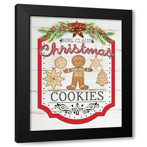 Christmas Cookies Black Modern Wood Framed Art Print with Double Matting by Pugh, Jennifer
