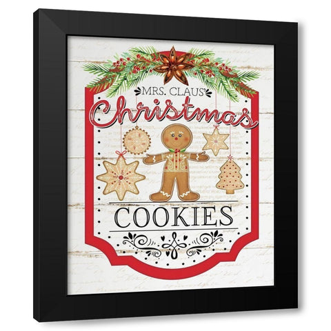 Christmas Cookies Black Modern Wood Framed Art Print by Pugh, Jennifer