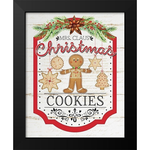 Christmas Cookies Black Modern Wood Framed Art Print by Pugh, Jennifer