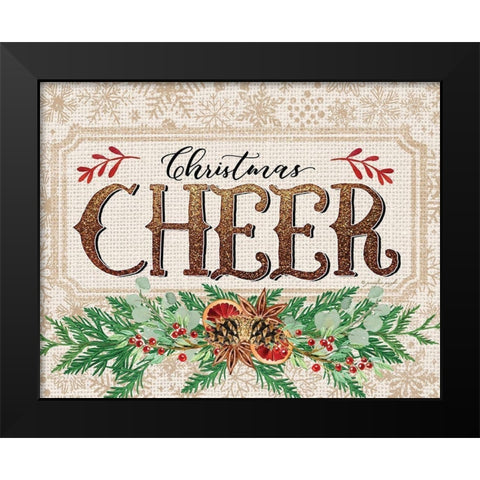 Christmas Cheer Black Modern Wood Framed Art Print by Pugh, Jennifer