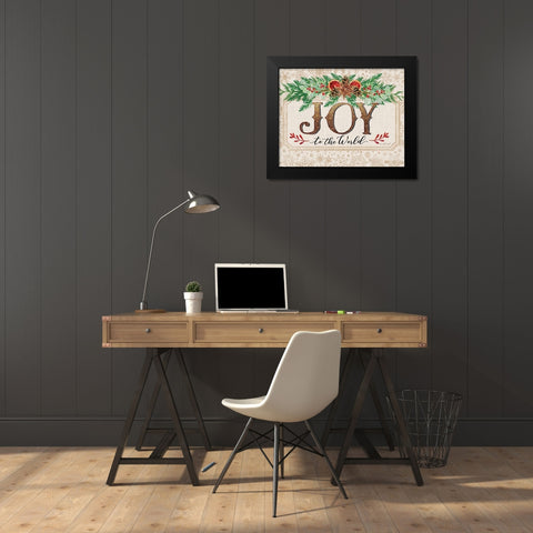 Joy to the World Black Modern Wood Framed Art Print by Pugh, Jennifer