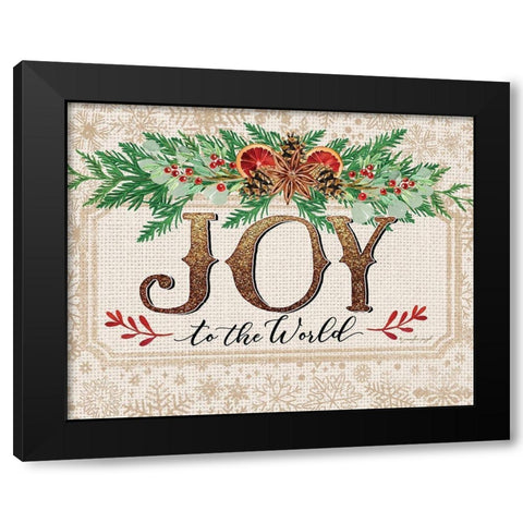 Joy to the World Black Modern Wood Framed Art Print with Double Matting by Pugh, Jennifer