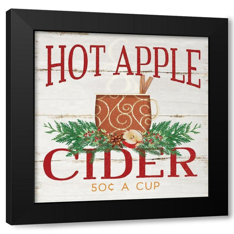 Hot Apple Cider Black Modern Wood Framed Art Print with Double Matting by Pugh, Jennifer