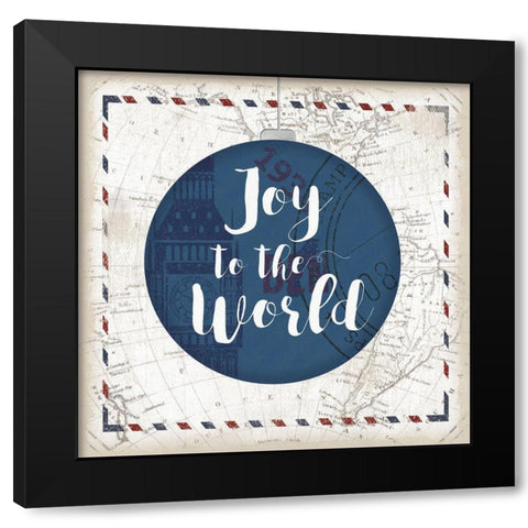 Joy to the World Black Modern Wood Framed Art Print with Double Matting by Pugh, Jennifer