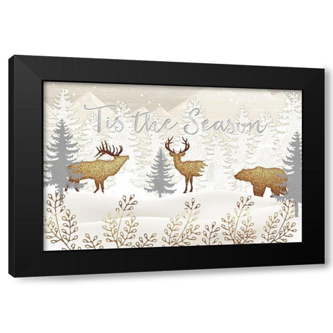 Tis the Season Black Modern Wood Framed Art Print with Double Matting by Pugh, Jennifer