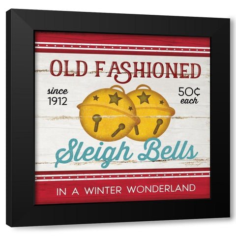 Sleight Bells Black Modern Wood Framed Art Print with Double Matting by Pugh, Jennifer