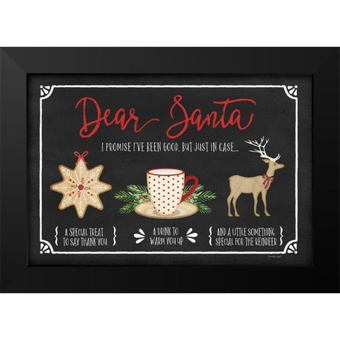 Dear Santa Black Modern Wood Framed Art Print by Pugh, Jennifer