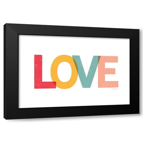 Love Black Modern Wood Framed Art Print with Double Matting by Pugh, Jennifer