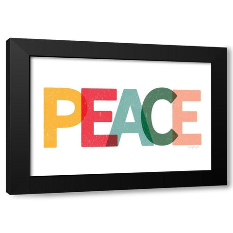 Peace Black Modern Wood Framed Art Print with Double Matting by Pugh, Jennifer