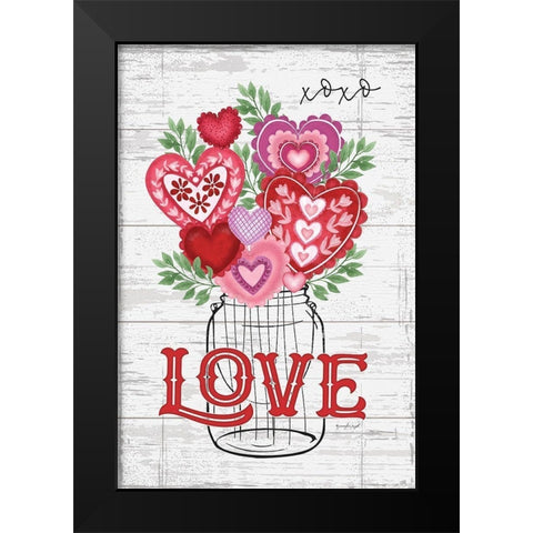 Love Black Modern Wood Framed Art Print by Pugh, Jennifer