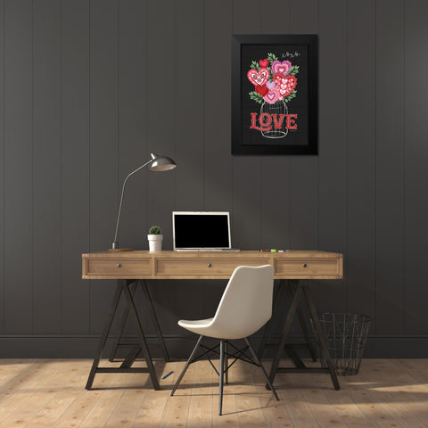 Love Black Modern Wood Framed Art Print by Pugh, Jennifer