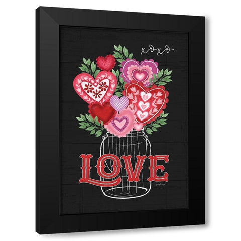 Love Black Modern Wood Framed Art Print with Double Matting by Pugh, Jennifer