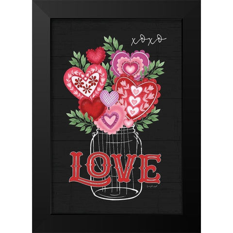 Love Black Modern Wood Framed Art Print by Pugh, Jennifer