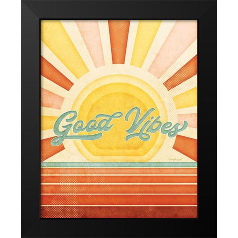 Good Vibes Black Modern Wood Framed Art Print by Pugh, Jennifer