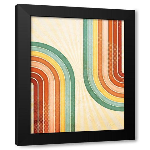 70s Rainbow Black Modern Wood Framed Art Print with Double Matting by Pugh, Jennifer