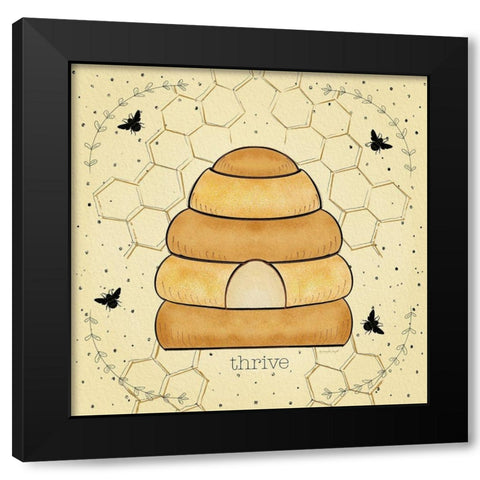 Thrive Black Modern Wood Framed Art Print with Double Matting by Pugh, Jennifer