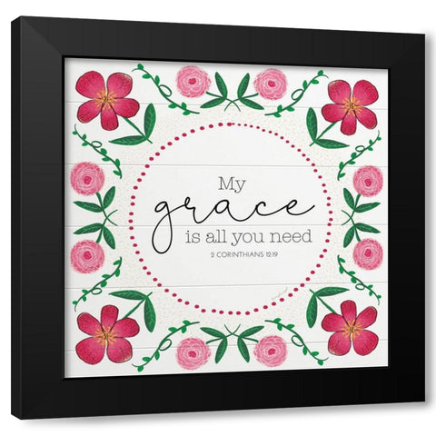 My Grace Black Modern Wood Framed Art Print by Pugh, Jennifer