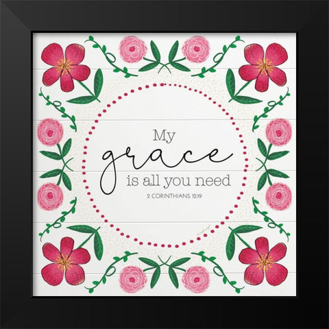 My Grace Black Modern Wood Framed Art Print by Pugh, Jennifer
