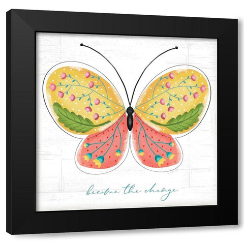 Become the Change Black Modern Wood Framed Art Print with Double Matting by Pugh, Jennifer