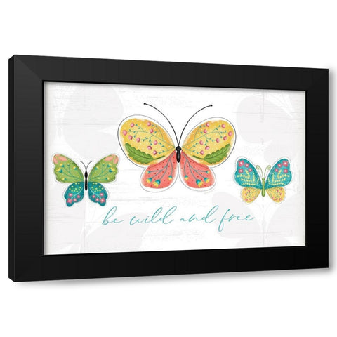 Be Wild and Free Black Modern Wood Framed Art Print with Double Matting by Pugh, Jennifer