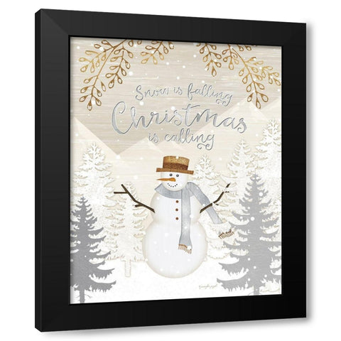 Snow is Falling Black Modern Wood Framed Art Print with Double Matting by Pugh, Jennifer