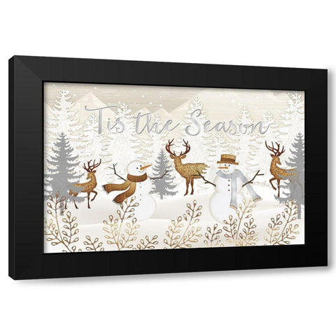 Tis the Season Black Modern Wood Framed Art Print with Double Matting by Pugh, Jennifer