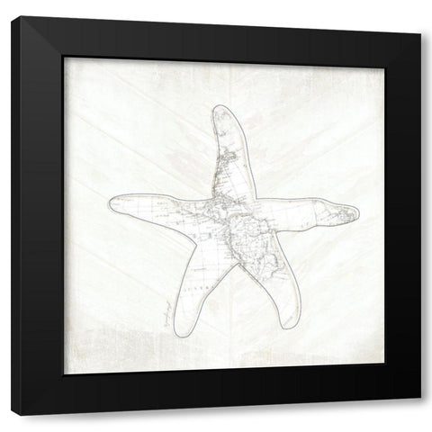 Coastal Starfish Black Modern Wood Framed Art Print by Pugh, Jennifer