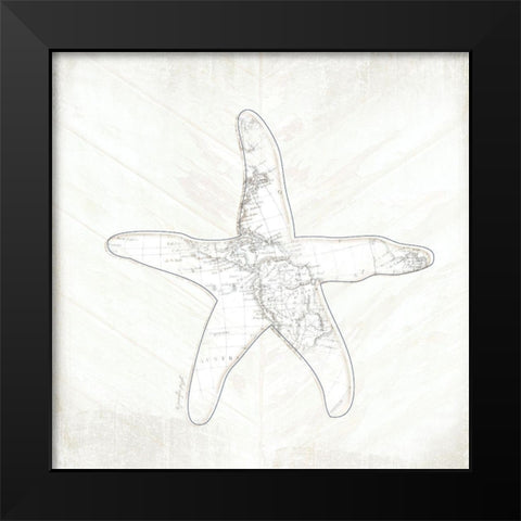 Coastal Starfish Black Modern Wood Framed Art Print by Pugh, Jennifer