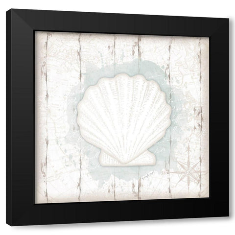 Calming Coastal Shell II Black Modern Wood Framed Art Print with Double Matting by Pugh, Jennifer