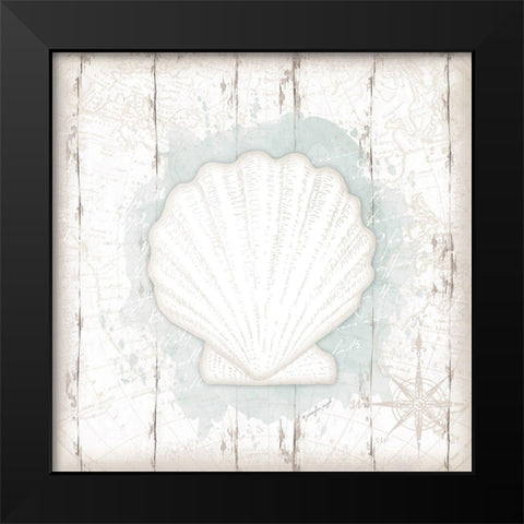 Calming Coastal Shell II Black Modern Wood Framed Art Print by Pugh, Jennifer