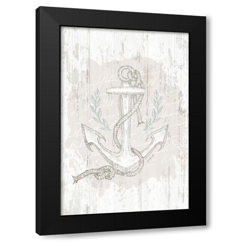 Calming Coastal Anchor Black Modern Wood Framed Art Print by Pugh, Jennifer