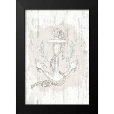 Calming Coastal Anchor Black Modern Wood Framed Art Print by Pugh, Jennifer