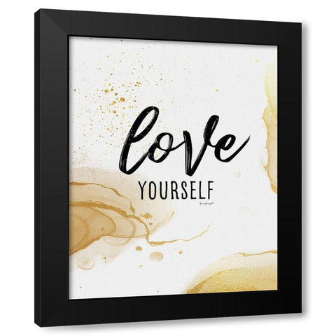 Love Yourself Black Modern Wood Framed Art Print with Double Matting by Pugh, Jennifer