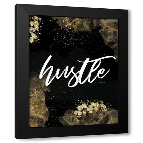 Hustle Black Modern Wood Framed Art Print with Double Matting by Pugh, Jennifer