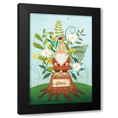 Gnome Grow Black Modern Wood Framed Art Print with Double Matting by Pugh, Jennifer