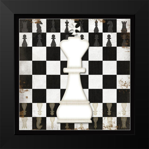 Vintage White King Black Modern Wood Framed Art Print by Pugh, Jennifer