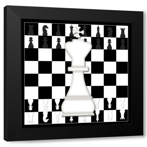 White King Black Modern Wood Framed Art Print with Double Matting by Pugh, Jennifer