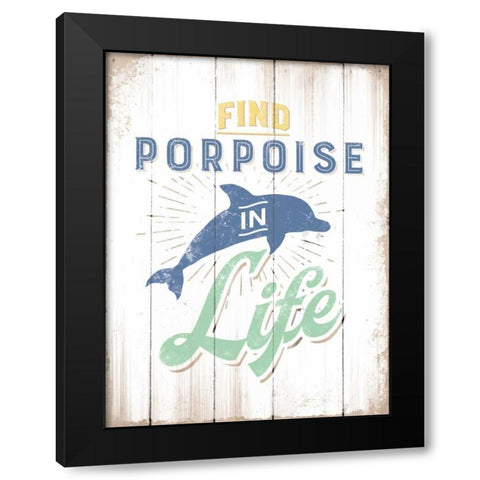 Porpoise Black Modern Wood Framed Art Print by Brando, JJ