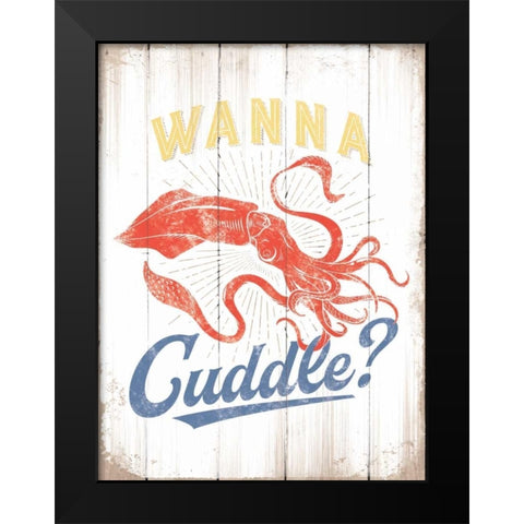 Wanna Cuddle Black Modern Wood Framed Art Print by Brando, JJ