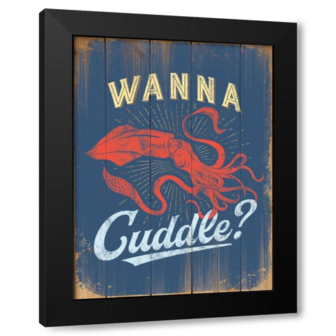 Wanna Cuddle Black Modern Wood Framed Art Print with Double Matting by Brando, JJ