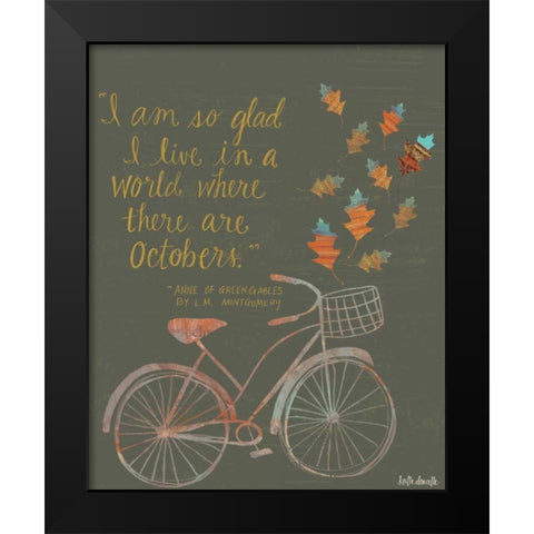 Octobers Black Modern Wood Framed Art Print by Doucette, Katie