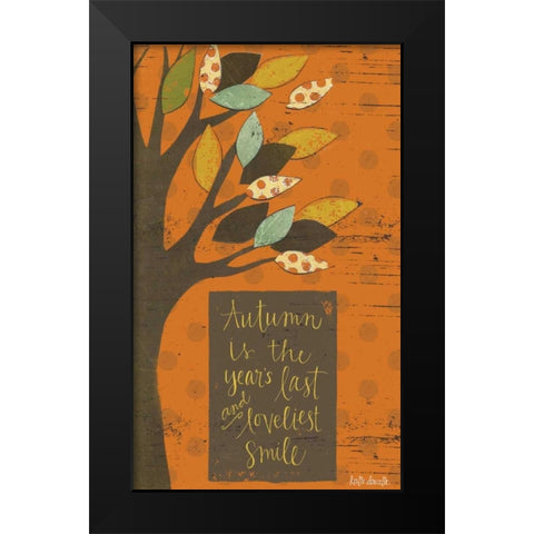 Autumn Smile Black Modern Wood Framed Art Print by Doucette, Katie